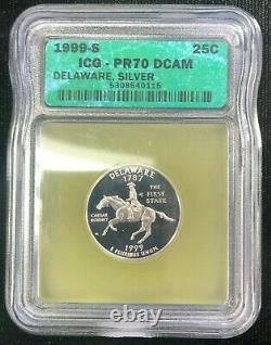 1999 S Silver State Quarter Proofs ICG PR70 DCAM