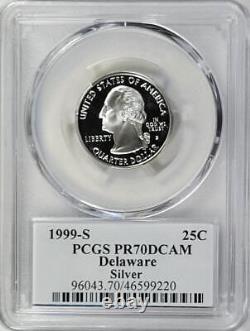 1999-S Silver Washington Quarter Delaware PCGS PR70DCAM Flag Series