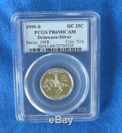 1999-S to 2008-S Silver 25 Cent (50) State Quarter Set PR69 DCAM PCGS Gem Coins