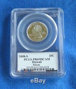 1999-S to 2008-S Silver Proof 25c State Quarter Set PR69 DCAM PCGS (50 Coins)