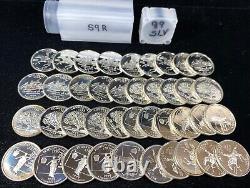 1999 Silver Proof Washington State Quarter Roll 40 Coins Total
