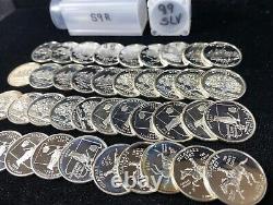 1999 Silver Proof Washington State Quarter Roll 40 Coins Total
