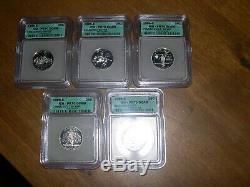 1999 Silver State 5 Quarter Set Icg Pr70 Super Shinny 2 Sets Availble