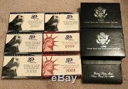 1999 Silver US Mint Proof Set Lot Run State Quarter Premier United States 9 Sets