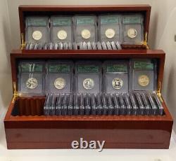 1999 To 2008 complete collection 50 Proof State Quarters ICG PR70 DCAM Silver