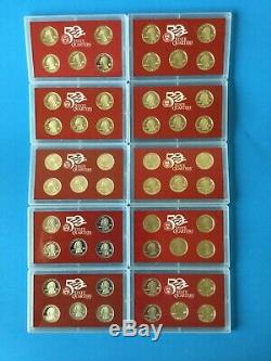 1999-s 2008-s SILVER Proof State Quarter Sets As Shown