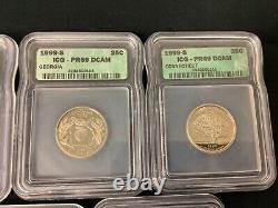 1999-s Icg Pr69 Dcam State Quarter Silver Proof Set 7 Coin Set A79.10