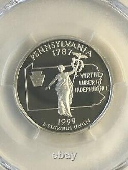 1999-s Pcgs Pr70dcam Pennsylvania Silver State Quarter