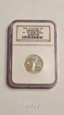 1999-s Pennsylvania silver quarter NGC Proof 70 ultra cameo