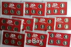 1999 thru 2008 Silver State Quarter Coin Collection 50 25 Cent No Box No COA 25c