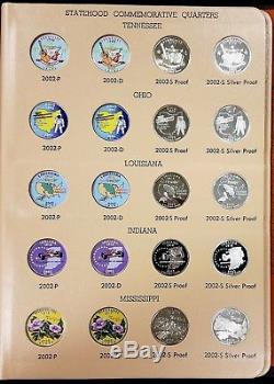 1999 thru 2008 State Quarters in Dansco Albums! P, D, S Proofs, Silver Proofs