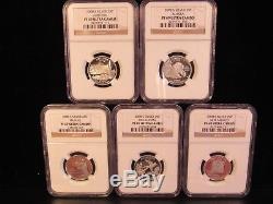 1999 thru 2008 silver state quarter PF69UC set, 50 coins graded NGC in boxes