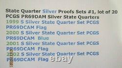 1999 to 2002 Washington SILVER State Quarters PCGS PR69DCAM Lot 20 with PCGS Box