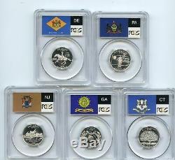 1999 to 2009-56 Silver Quarters PCGS PR69DCAM-50 State & 6 territories