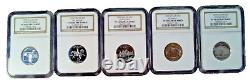 1999 to 2009 S, 56 Clad Coin Complete Statehood+ Territoy Quarter Set NGC PF70