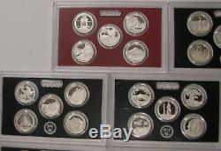 1999 to 2019 SILVER STATE and ATB QUARTER PROOF SETS 21 SETS no box or COA