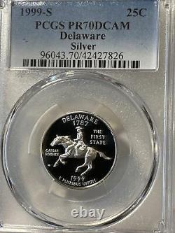 1999s State Quarter KEY Delaware Silver Proof PCGS PR70DCAM (PERFECT GRADE)