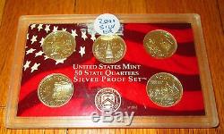 2000 01 02 03 04 05 06 2007 U. S. Mint 8 Silver Quarter Proof Set No Box/COA