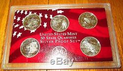 2000 01 02 03 04 05 06 2007 U. S. Mint 8 Silver Quarter Proof Set No Box/COA