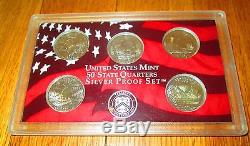 2000 01 02 03 Silver Quarter Proof Set U. S. Mint San Francisco No Box No COA