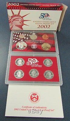 2000 2003 United States Mint 10pcs Silver Proof Sets WithState Quarters Lot Of 4