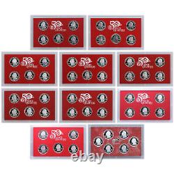 2000-2009 S State Quarter 90% Silver Proof Set Run No Boxes or COAs 51 Coins