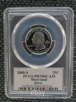 2000-S 25c Maryland SILVER Quarter Proof PCGS PR70DCAM State Flag Label