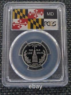 2000-S 25c Maryland SILVER Quarter Proof PCGS PR70DCAM State Flag Label