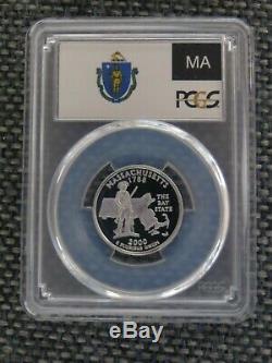 2000-S 25c Massachusetts SILVER Quarter Proof PCGS PR70DCAM State Flag Label