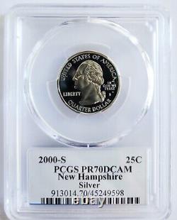 2000-S 25c Silver State Proof Quarter NEW HAMPSHIRE PCGS PR70DCAM
