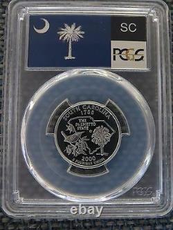2000-S 25c South Carolina SILVER State Flag Quarter Proof Coin PCGS PR70DCAM