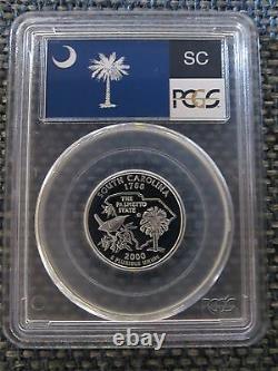 2000-S 25c South Carolina SILVER State Flag Quarter Proof Coin PCGS PR70DCAM