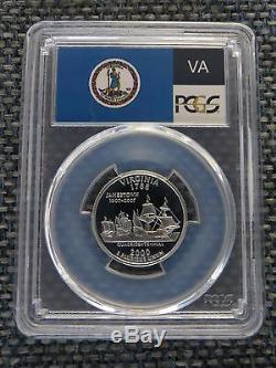2000-S 25c Virginia SILVER Quarter Proof PCGS PR70DCAM State Flag Label