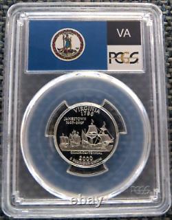 2000-S 25c Virginia SILVER State Flag Quarter Proof Coin PCGS PR70DCAM