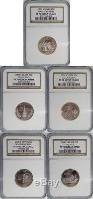 2000 S Annual State Quarter 5-Coin Set PF70 Silver Proof Ultra Cameo
