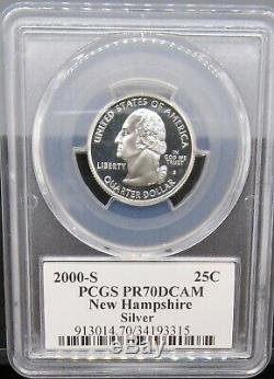 2000 S New Hampshire Silver PCGS PR 70 DCAM Flag label