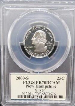 2000 S New Hampshire Silver PCGS PR 70 DCAM Flag label