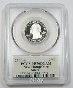 2000-S PCGS PR70 PROOF DCAM Silver New Hampshire Quarter 25c US Coin #33202A