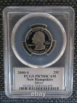 2000 S SILVER (New Hampshire MD MA VA SC) 5-Coin Proof Set PCGS PR70DCAM Flag