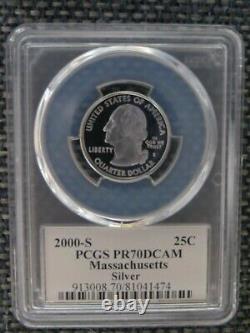 2000 S SILVER (New Hampshire MD MA VA SC) 5-Coin Proof Set PCGS PR70DCAM Flag