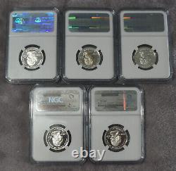 2000-S SILVER State Quarter 5 coin Proof set NGC PF69 25c Rare Washington Label