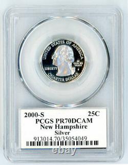 2000-S Silver Proof New Hampshire 25C PCGS PR70 DCAM Quarter Deep Cameo