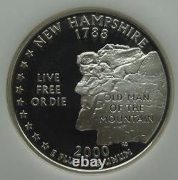 2000 S Silver Proof New Hampshire State Quarter NGC PF 70 Ultra Cameo (25C pr70)