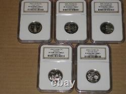 2000 S Silver Proof State Quarter 5 Coin Set New Hampshire NGC PF70 Ultra Cameo