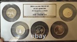 2000-S Silver Proof State Quarter Set NGC PF70 Ultra Cameo Multi Holder