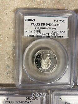2000 S Silver State Quarter Set PCGS PR69DCAM