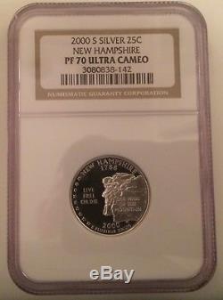 2000 S Silver State Quarters Set NGC PF70 Ultra Cameo Proof Pr70 No Spots/toning