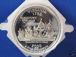 2000-S Virginia Statehood Silver Quarter Proof Roll Of 40 Coins
