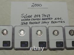 2000 Silver State Quarters All Five Slabbed And Graaded Pf69 By Ngc