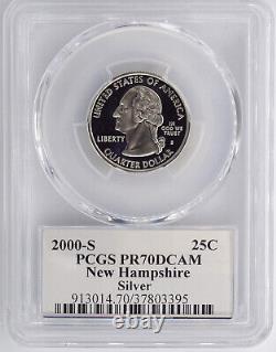 2000-s Silver Proof New Hampshire State Quarter Pcgs Pr70dcam 803395